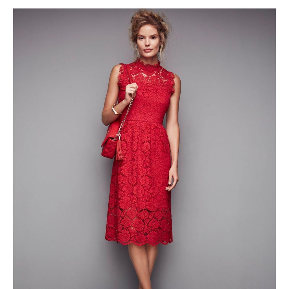 kate spade red lace dress sz 6